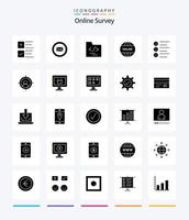 Creative Online Survey 25 Glyph Solid Black icon pack  Such As world. online. chat. business. business vector