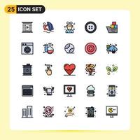 Universal Icon Symbols Group of 25 Modern Filled line Flat Colors of good clothing wind button winner Editable Vector Design Elements