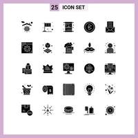 25 Universal Solid Glyphs Set for Web and Mobile Applications communication connection patrick bluetooth mubarak Editable Vector Design Elements