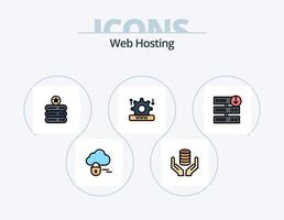 Web Hosting Line Filled Icon Pack 5 Icon Design. configuration . storage . storage. folder vector