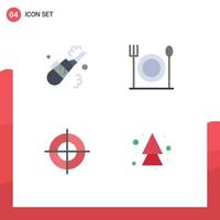 4 concepto de icono plano para sitios web móviles y aplicaciones limpiador marca pipa restaurante flechas elementos de diseño vectorial editables vector