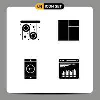 Set of 4 Modern UI Icons Symbols Signs for physics left science application analytics Editable Vector Design Elements