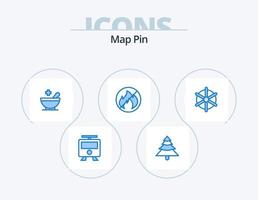 mapa pin azul icon pack 5 diseño de iconos. . rueda de la nave. paciente. Embarcacion. no vector