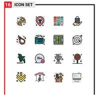 Universal Icon Symbols Group of 16 Modern Flat Color Filled Lines of gallows hand sketching shop ecommerce Editable Creative Vector Design Elements