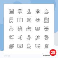 Pack of 25 creative Lines of cloud storage cloudstorage briefcase lady character Editable Vector Design Elements