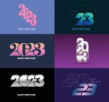 Big Collection of 2023 Happy New Year symbols Cover of business diary for 2023 with wishes vector