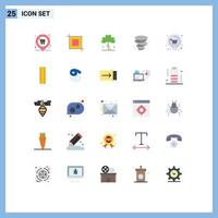 Modern Set of 25 Flat Colors and symbols such as real location green wind storm Editable Vector Design Elements