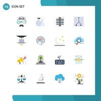 16 Thematic Vector Flat Colors and Editable Symbols of interior decor test space coordinates Editable Pack of Creative Vector Design Elements