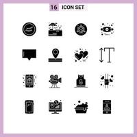 Set of 16 Modern UI Icons Symbols Signs for place map allergies talk bubble Editable Vector Design Elements