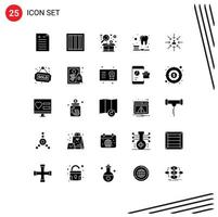 Pictogram Set of 25 Simple Solid Glyphs of focus choice chart candidate cleaning Editable Vector Design Elements