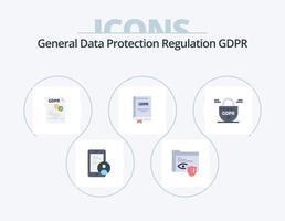 Gdpr Flat Icon Pack 5 Icon Design. story. gdpr. data. document. secure vector
