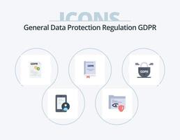 Gdpr Flat Icon Pack 5 Icon Design. story. gdpr. data. document. secure vector