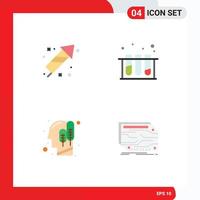 User Interface Pack of 4 Basic Flat Icons of firecracker ecology eid lab human Editable Vector Design Elements