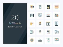 20 Device And Development Flat Color icon for presentation vector