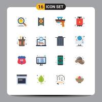 Universal Icon Symbols Group of 16 Modern Flat Colors of power energy wedding cook toy Editable Pack of Creative Vector Design Elements