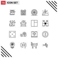 16 Creative Icons Modern Signs and Symbols of shoe clothing sports rainy plant Editable Vector Design Elements