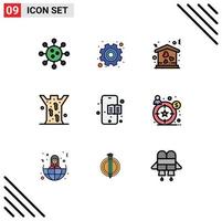 Universal Icon Symbols Group of 9 Modern Filledline Flat Colors of mobile leech labour healthcare move Editable Vector Design Elements