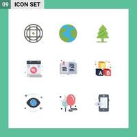 9 Universal Flat Colors Set for Web and Mobile Applications alphabet hobbies spring read poem Editable Vector Design Elements