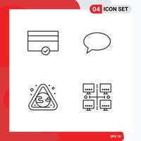 Universal Icon Symbols Group of 4 Modern Filledline Flat Colors of finance pollution chat mail area Editable Vector Design Elements