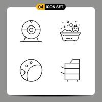 4 Creative Icons Modern Signs and Symbols of cam copier baby shower electronics Editable Vector Design Elements