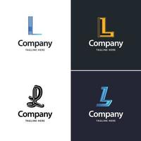 letra l diseño de paquete de logotipos grandes diseño de logotipos modernos y creativos para su negocio vector