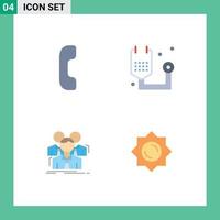 Flat Icon Pack of 4 Universal Symbols of answer teamwork disease health meeting Editable Vector Design Elements