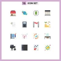 User Interface Pack of 16 Basic Flat Colors of paper medicine energy medical perpecul Editable Pack of Creative Vector Design Elements