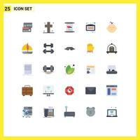 Group of 25 Flat Colors Signs and Symbols for tape audio cassette halloween audio father Editable Vector Design Elements