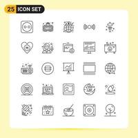 25 Universal Lines Set for Web and Mobile Applications holy cross market ux signal Editable Vector Design Elements