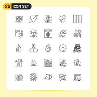 25 iconos creativos, signos y símbolos modernos de diseño de compras, cuadrícula de financiación, elementos de diseño vectorial editables vector