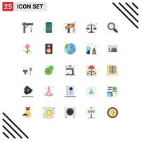 Mobile Interface Flat Color Set of 25 Pictograms of school scales sign law date Editable Vector Design Elements