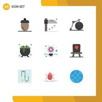 Universal Icon Symbols Group of 9 Modern Flat Colors of solution business bicycle holiday cauldron Editable Vector Design Elements