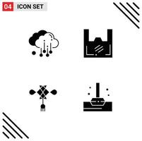 Modern Set of Solid Glyphs and symbols such as cloud china bag shopper decoration Editable Vector Design Elements