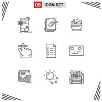 9 Thematic Vector Outlines and Editable Symbols of file mind file keep soup Editable Vector Design Elements