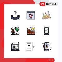 9 Creative Icons Modern Signs and Symbols of database grow coin garden farm Editable Vector Design Elements