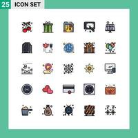 Set of 25 Modern UI Icons Symbols Signs for energy stylus present design case Editable Vector Design Elements