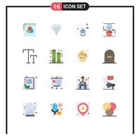 16 Universal Flat Color Signs Symbols of caps sandclock computer effective concentration Editable Pack of Creative Vector Design Elements