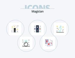 Magician Flat Icon Pack 5 Icon Design. smoke. zodiac. magic. tarot. astrology vector