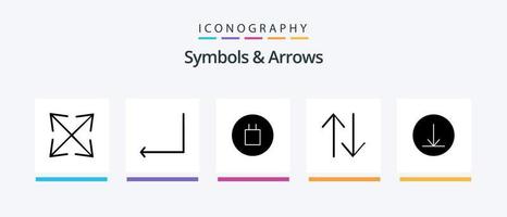 Symbols and Arrows Glyph 5 Icon Pack Including . symbols. circle. Creative Icons Design vector