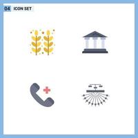 User Interface Pack of 4 Basic Flat Icons of autumn law thanksgiving city ring Editable Vector Design Elements