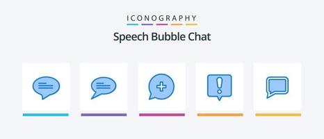 Chat Blue 5 Icon Pack Including . error message. message. Creative Icons Design vector