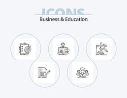 Business And Education Line Icon Pack 5 Icon Design. page. document. finance. dollar. money vector