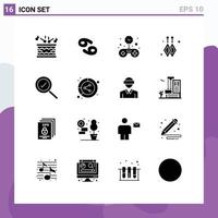 Solid Glyph Pack of 16 Universal Symbols of analysis found free complete custom earrings Editable Vector Design Elements