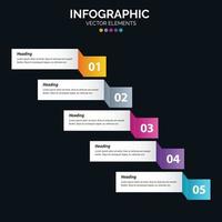 5 Option Infographics diagram annual report web design Business concept steps or processes vector