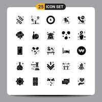 conjunto de 25 iconos de interfaz de usuario modernos signos de símbolos para descargar desvío de llamadas llamada de dólar desvío pájaro elementos de diseño vectorial editables vector