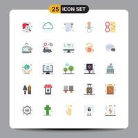 25 Creative Icons Modern Signs and Symbols of make up pacifier bathroom dummy nipple Editable Vector Design Elements