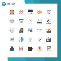 25 User Interface Flat Color Pack of modern Signs and Symbols of chart sold sign shop energy Editable Vector Design Elements