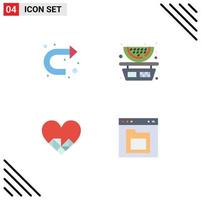 Flat Icon Pack of 4 Universal Symbols of arrow love right balance chocolate Editable Vector Design Elements