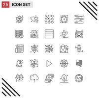 paquete de iconos vectoriales de 25 líneas y símbolos para biología cronómetro acceso productividad seguridad elementos de diseño vectorial editables vector