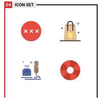 Group of 4 Modern Flat Icons Set for password ink security money fur Editable Vector Design Elements